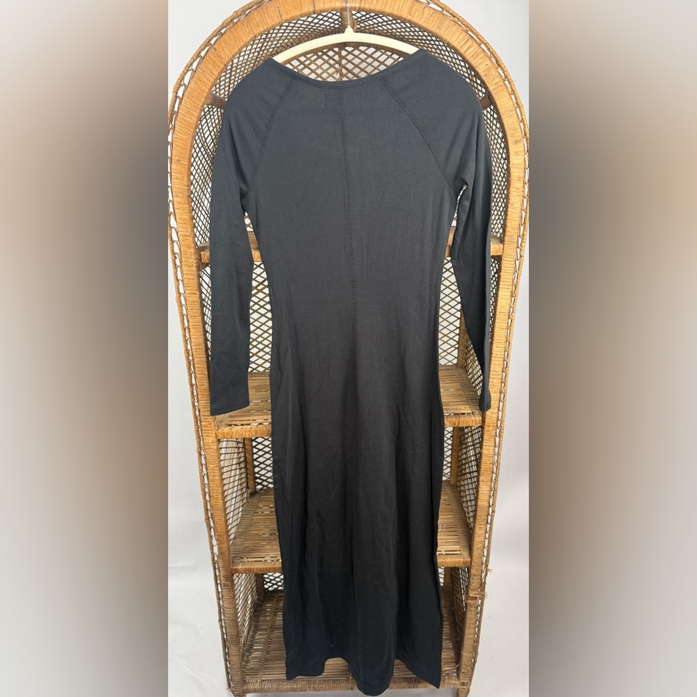 LSPACE x Anthropologie Black Maxi Dress XS NWT Button Front 100% Cotton - Picture 6 of 8